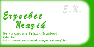 erzsebet mrazik business card